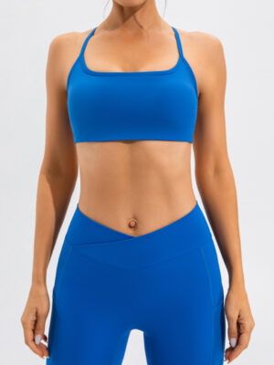 Nude Feel Yoga Bra for Women Sports Underwear Shockproof Push up Beauty Back Fitness Bra Top