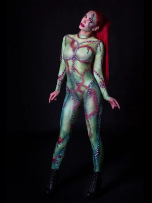 Halloween Costume Ladies Masquerade 3D Printed Jumpsuit