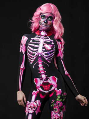 Halloween Costume Dance Horror Skull Parent Jumpsuit for Women