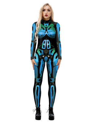 Women Women Printed Wear Character Cosplay Clothes Long Sleeve Cosplay Halloween Jumpsuit