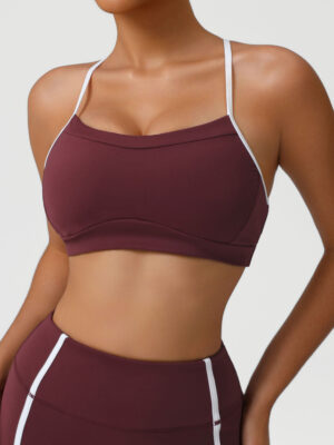 Nude Feel Quick Drying Sports Underwear Push up Beauty Back Yoga Bra Detachable Shockproof Running Workout Vest with Pad