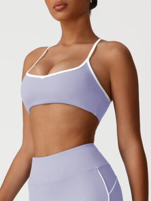 Nude Feel Cross Backless Bra Shockproof Push up High Elastic Sports Underwear , Sexy Shaping Yoga Bra