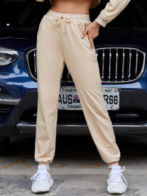 Harem Sweatpants Ins Casual Elastic Lace Solid Color Trousers Sports Pants