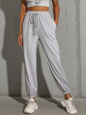 Casual High Top Sports Ankle Banded Pants , Elastic Cropped Sweatpants