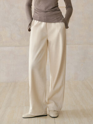 Women's Wool Wide-Leg Pants - Thick & Warm